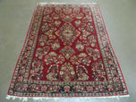 1920S AZERBAIJAN 1920S RED ANTIQUE PERSIAN SAROUK RUG 3X5 - RED, MIDNIGHT BLUE - WOOL
