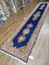 1950S NAVY BLUE PERSIAN KERMAN RUNNER - DARK BLUE, IVORY, LIGHT BLUE - OPEN FIELD MEDALLION