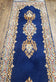 1950S NAVY BLUE PERSIAN KERMAN RUNNER - DARK BLUE, IVORY, LIGHT BLUE - OPEN FIELD MEDALLION