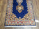 1950S NAVY BLUE PERSIAN KERMAN RUNNER - DARK BLUE, IVORY, LIGHT BLUE - OPEN FIELD MEDALLION