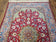 1950S PERSIAN ISFAHAN RUG, KORK WOOL ON SILK FOUNDATION - RED, MEDIUM/LIGHT BLUE, DARK VANILA - MEDALLION