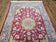 1950S PERSIAN ISFAHAN RUG, KORK WOOL ON SILK FOUNDATION - RED, MEDIUM/LIGHT BLUE, DARK VANILA - MEDALLION