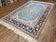 1940S PERSIAN ISFAHAN RUG 5X7, KORK WOOL ON SILK FOUNDATION, SKY BLUE - SKY BLUE, NAVY BLUE - KORK WOOL, SILK FOUNDATION