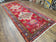 1950S ANTIQUE PERSIAN KARAJEH RUNNER RUG 4.4X11 FT, RED COLORFUL GEOMETRIC MEDALLION RUNNER