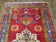 1950S ANTIQUE PERSIAN KARAJEH RUNNER RUG 4.4X11 FT, RED COLORFUL GEOMETRIC MEDALLION RUNNER