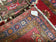 1950S ANTIQUE PERSIAN KARAJEH RUNNER RUG 4.4X11 FT, RED COLORFUL GEOMETRIC MEDALLION RUNNER