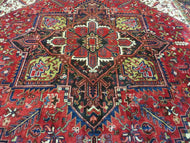 1950S WONDERFUL PERSIAN HERIZ RUG 8.6X11 - RED, CREAM, BLACK - WOOL