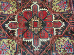 1950S WONDERFUL PERSIAN HERIZ RUG 8.6X11 - RED, CREAM, BLACK - WOOL